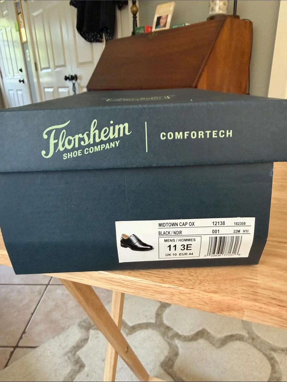 Florsheim Black Leather Cap-Toe Derby Shoes